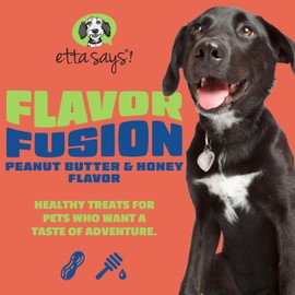 etta says! Flavor Fusion - All Natural Rawhide Free Chews for Dogs 2oz chew - Peanut Butter and Honey - Made in The USA (12 Count Pack of 1)