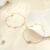 Fezodo Gold Pearl Bracelets for Women Trendy, Dainty 18K Gold