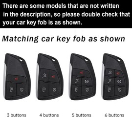 ontto Key Shell Case Fit for GMC Yukon/XL/Denali,Sierra 1500 2500HD 3500HD 2021-2023,Antiscratched Key Fob Protector with Keychain Fit for Buick Encore Envision Avenir 2020-2024,Brown