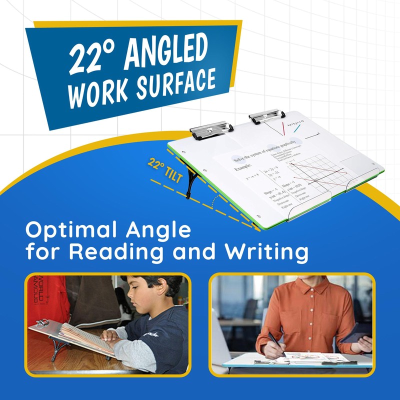 Visual Edge Slant Board for Writing - Adjustable Magnetic Whiteboard