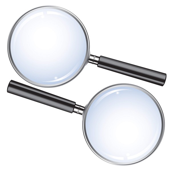 2 x Large Magnifying Glass Reading Magnifier 100 mm Glass