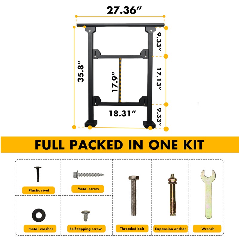 Upgrade 2 Steps Black Handrail & Indoor Stair Railing Kit,