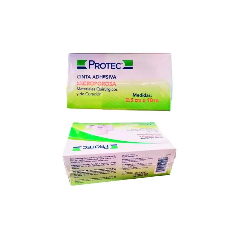 Cinta Adhesiva Micropore 2.5cm X 10m Protec C/12 Rollos