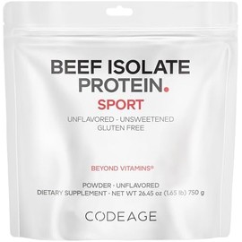 Codeage Suplemento de Proteína en Polvo de Aislado de Carne de Res Alimentada con Pasto - 20 Aminoácidos, Rico en Colágeno - Atletas y Deportistas -