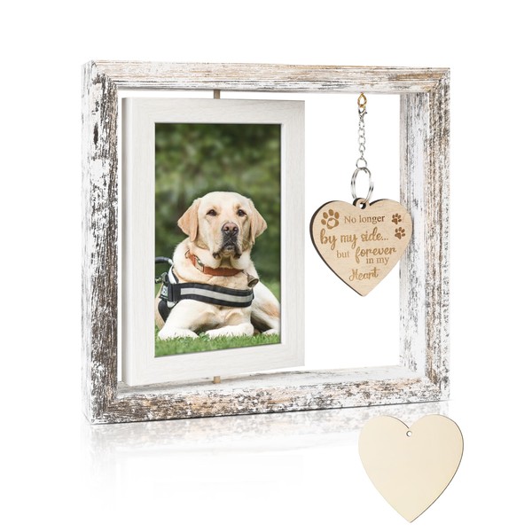 Dog Memorial Gifts for Loss of Dog,360° Rotating Wooden Picture