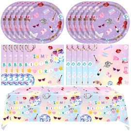 41Pcs In My Birthday Era Decorations,Friendship Party Tableware Music Theme Paper Plates,Napkins,Tablecloth,for Singer Birthday,Concert Girl Fans Party,Bachelorette Decor,Bridesmaid Supplies,Serves 20