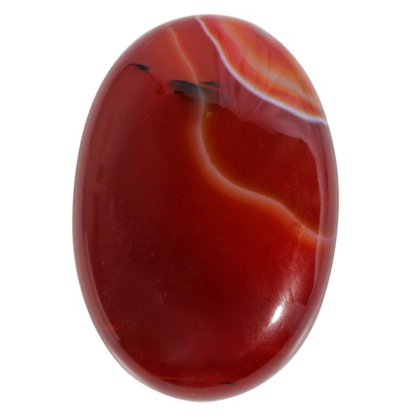 Lovionus89 Red Agate Worry Stones, Natural Oval Palm Tree Bag, Healing Crystal, Massage Spa, Energy Stone