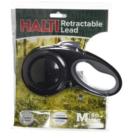 The Company of Animals - Halti Retractable Lead (16'), Medium, Black/Grey (HR022)