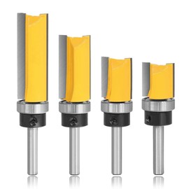 Mesee 4 Pieces 8 mm Shank Flush Cutter, Router Cutter, Groove Cutter Router Bit, Wood Cutter Cutting Groove Milling, Wood Cutter Router Bit Router, Wood Cutter Professional Cutter Woodworking Cutting
