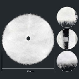 Christmas Tree Blanket, 120 cm Christmas Tree Skirt, Round Shape Christmas Tree Stand Rug, White Plush Christmas Tree Blanket, Underlay Blanket, Christmas Tree Skirt, Christmas Decoration