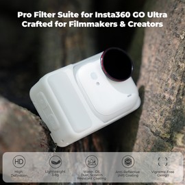 Freewell Bright Day Filter Kit for Insta360 GO Ultra - ND8/PL, ND16/PL, ND32/PL & ND64/PL Filters for Polarization and Light Control in Bright Conditions