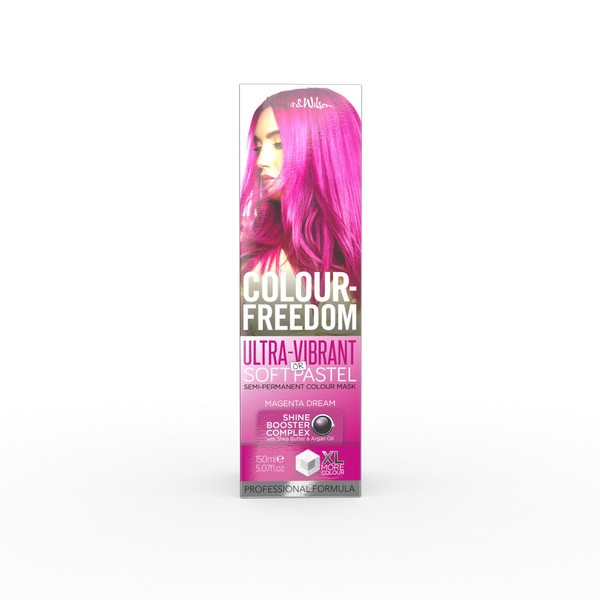 Colour Freedom Ultra Vibrant Purple Magenta Hair Dye - Semi Permanent, Purple Magenta Hair Color - Vegan, PPD And Ammonia Free (5.07 fl.oz)