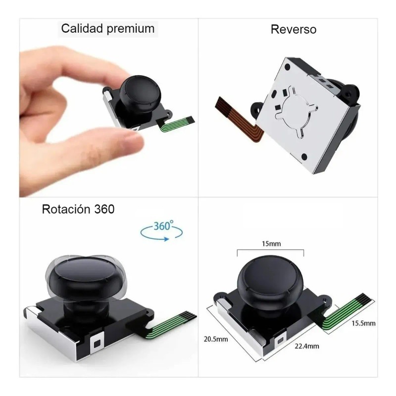 Repuesto Reparación Joystick Reemplazo Control 23 Pzas Negro