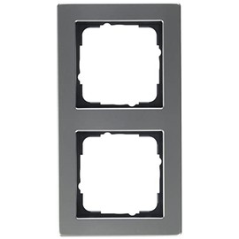 'Gira E2 021233 Cover Frame 2-Gang, Stainless Steel