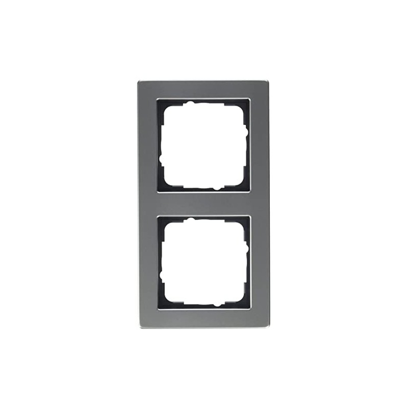 'Gira E2 021233 Cover Frame 2-Gang, Stainless Steel