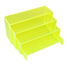 ELEGANTLIFE Acrylic Display Riser,4.3mm Heavy Duty Crystal Display Stand Shelf Layered Aesthetic, Jewelry Display Shelf Risers for Décor,4 Pack Set Multi-color (Light Green)