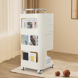 Utility Storage Cart,Storage Cart with Wheels and Slide Out Drawers Free Standing Portable Organizer for Salon,Spa,Esthetician, Tools (White, 3 Tier)