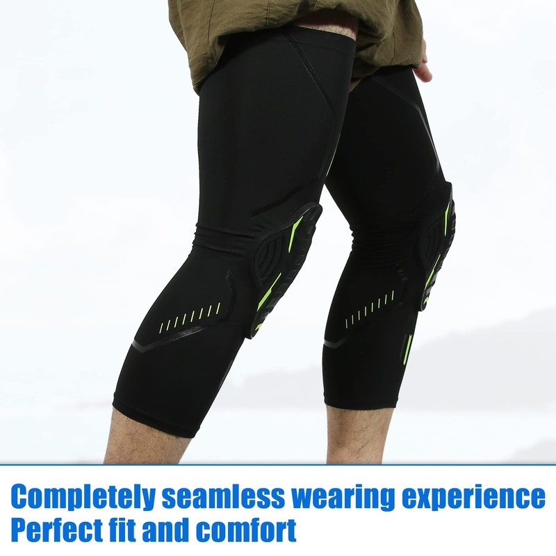VOCOSTE 2 Pack Compression Knee Braces EVA Padded Leg Sleeves