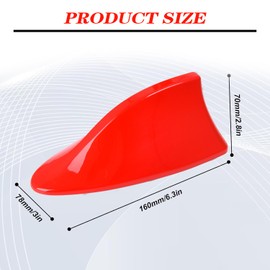 Universal Car Shark Fin Antenna, Car Radio Antenna Replacement Universal Antenna with Strong Receiving Function (Red)