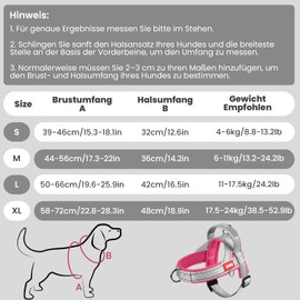LiebeDD Dog Harness with Lead for Medium Small Dogs Puppies, Colourful Colour Block Harness, Mesh Padded Chest Harness Dog with Handle and Chest Ring, Reflective & Lightweight, Grey Pink, M