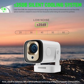 KEPEAK Smart Beamer 4K, Mini Projektor Android, Full HD 1080P, Autofokus/Trapezkorrektur, 180° Drehbarer, WiFi 6, Bluetooth5.0, Beamer 4K Heimkino für Handy, Büro, Laptop