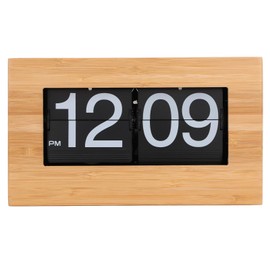 NOENNULL Retro Clock Auto Flip Clock Vintage Digital Large Number Flip Down Clock Desk Table Clock for Home Living Room Office (Black Background)