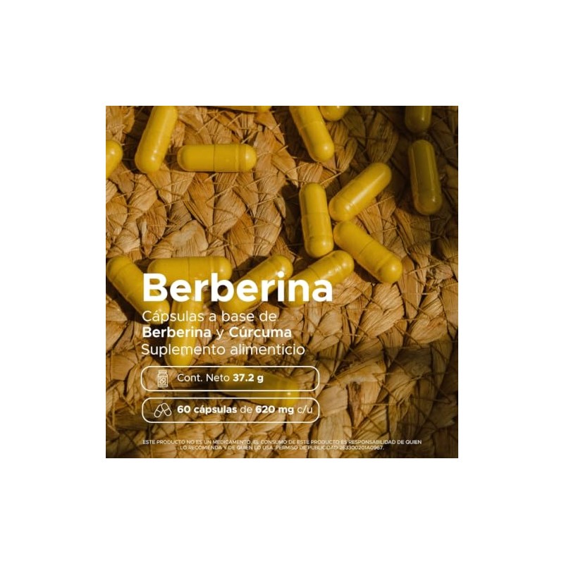 PACALLI Berberina con Cúrcuma 620mg - 60 Cápsulas