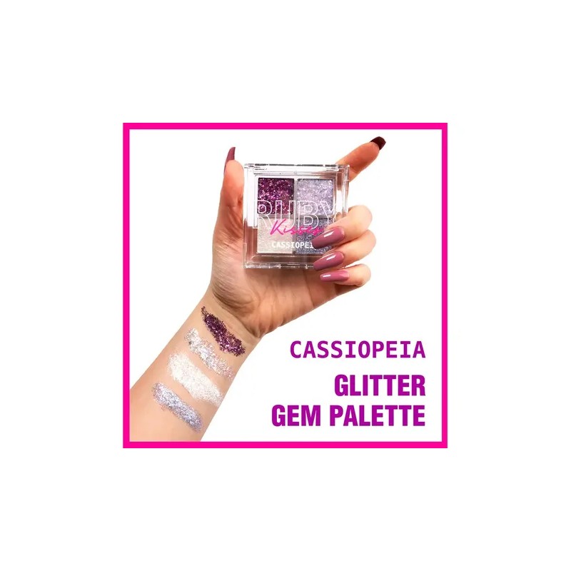 Paleta De Sombras Ruby Kisses Glitter 4 tonos Morados Gem