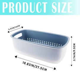 ZJIVQO Sinks Basket Kitchen Colanders Bowl Set Strainer Bowl 2-in-1 Multi-Function Filter Bowl Set Double-Layer Food Strainer for Filter Kitchen Waste and Wash Vegetables Fruits,Blue