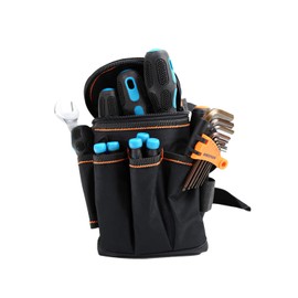 Pocket Tool, Waist Bag, DIY Tool Bag, Waist Bag, 7 Pockets, 6 Ring for Hanging Tools, Work Tool Bag