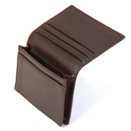 Xsimant Business Card Holder, Genuine Leather, Large Capacity, Easy to Take Out, Unisex, Coffee color
