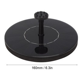 Solar Powered Bird Bath Fountain, Solar Fountain, Detachable Solar, Anti‑Clogging Brushless Floating Pump, Black, with Double Filter and Adjustable
