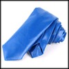 White Fang NC099 Men's Leather Necktie, Solid Color, Business, Elegant,