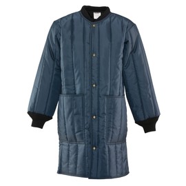 RefrigiWear Econo-Tuff Lightweight Warm Fiberfill Insulated Frock Liner Workwear Coat (Navy Blue, Large)
