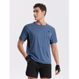 SENBWL Mens Pickleball Shirts Quick Dry Fit Moisture Wicking Summer Seamless Lightweight Short Sleeve Athletic Tennis Sport Gym Running Workout T-Shirts for Men 8369 Blue S