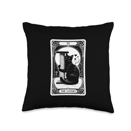 The Lovers Tarot Card Cat Scratching Post Funny Cat Throw Pillow