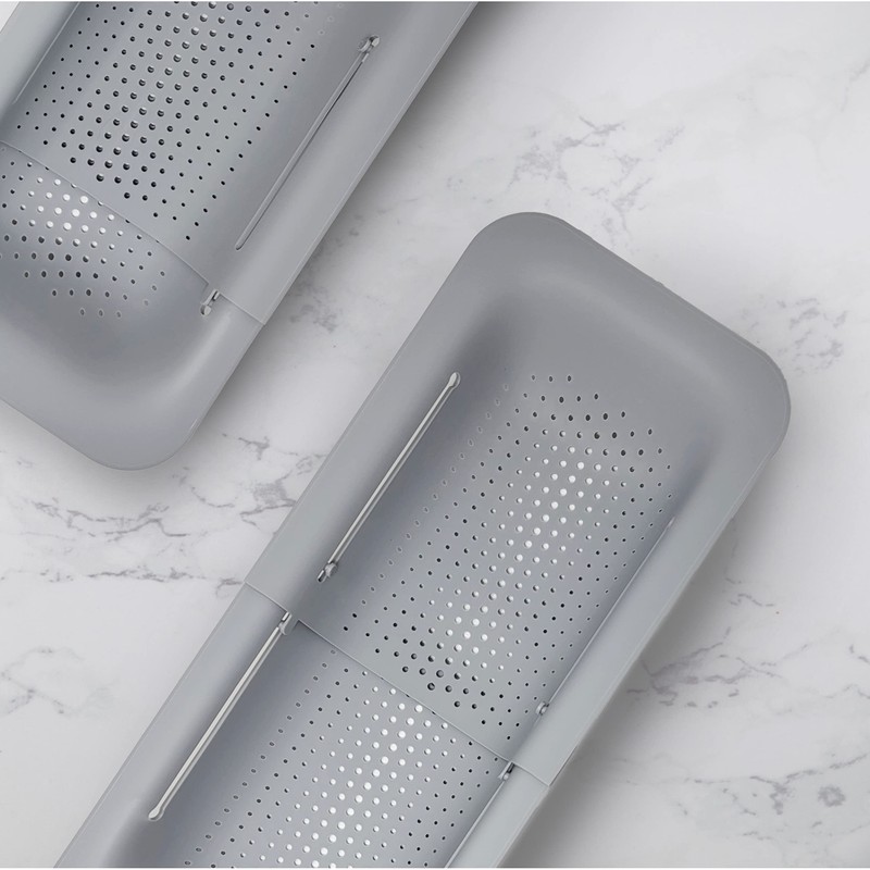 Makerstep Over the Sink Colander Strainer Basket - Expandable, Wash,