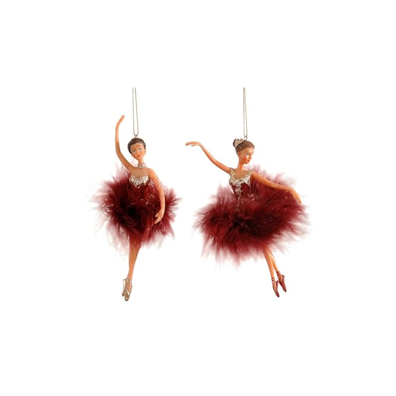 itsisa Tree Decoration Ballerina Ballet Dancer Purple Gold with Feather