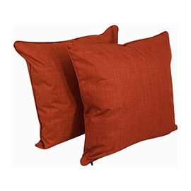 Blazing Needles Indoor/Outdoor Square Corded Throw Pillow, 25", Cinnamon 2 Count