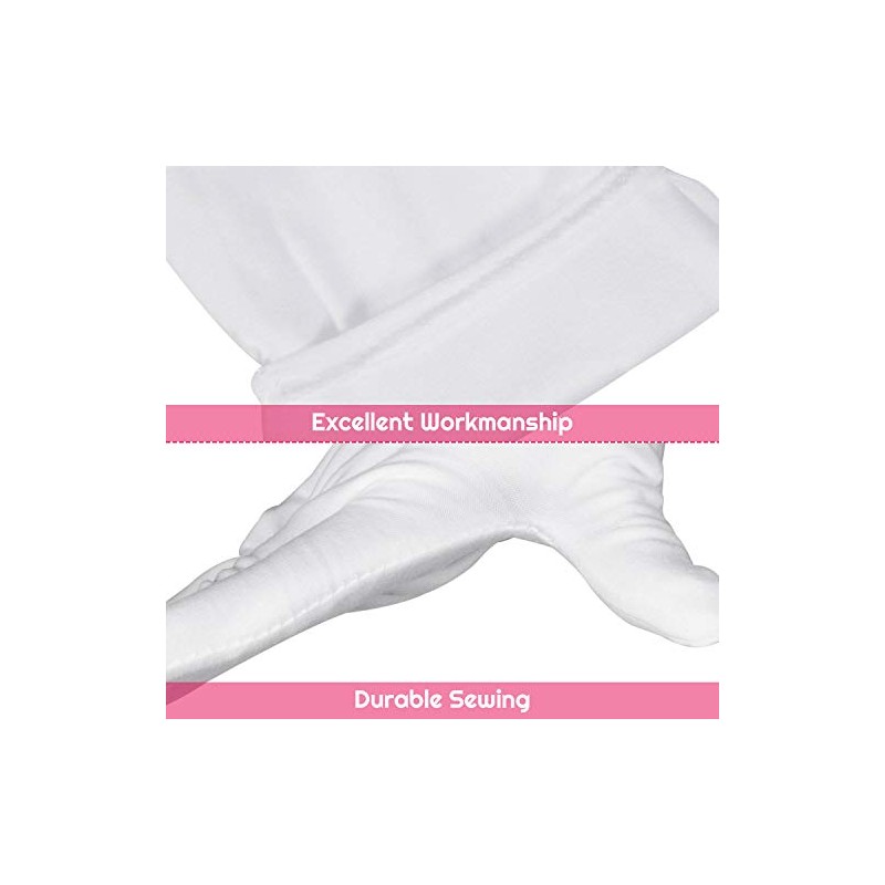 6 pares de guantes de algodón blanco para manos secas,