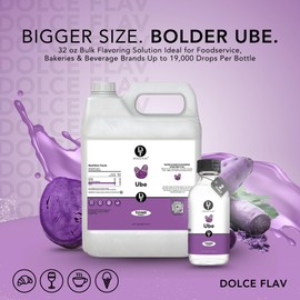 Dolce Flav Ube Purple Flavoring – 32 oz. – Premium Flavoring for Ice Cream, Desserts, Boba, Beverages & Baked Goods | Ideal for Restaurants, Bakeries & Coffee Shops | Made in America