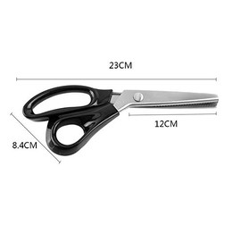 FTVOGUE Cizalla Dentada Tela de Acero Inoxidable Tijeras Decorativas de Borde Redondo/Triangular Herramienta de Costura de Confección A Medida (3mm)
