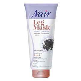 Nair Nair Crema Depiladora Suave Leg Mask Luminosa Arcilla + Carbón 226g, color, 226 gram, pack of/paquete de