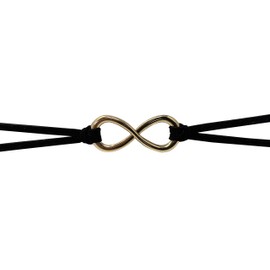 California Modern Fashions Infinity Symbol Suede Gold Silver Choker Necklace (Silver)