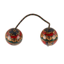 Laroal 1 Stück afrikanisches Shaker-Instrument, 1 Paar Rhythmische Kugeln aus Holz, Doppelkugeln, musikalische Schlaginstrumente, Handshaker-Bälle, musikalisches Zubehör für Liebhaber und Anfänger