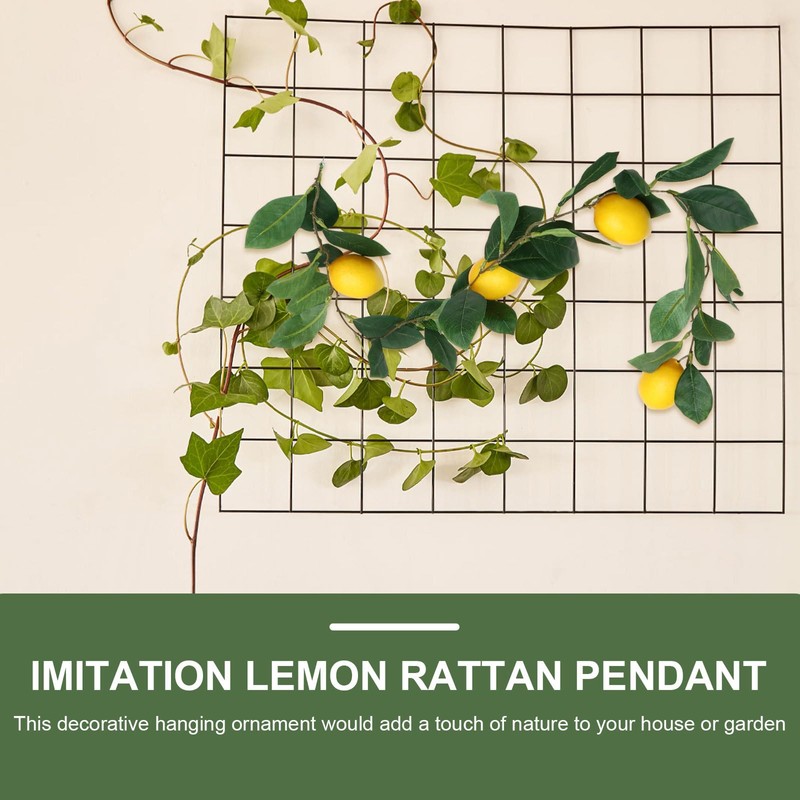 Zerodeko 1pc Simulation Lemon Rattan Summer Decor Lemon Hanging Rattan