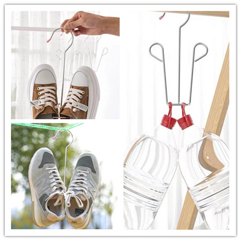 Leoyoubei 10 Pack Stainless Steel Shoes Hanger Drying Rack for