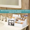 White Makeup Organizer with Drawer - Office Desktop Storage Box,