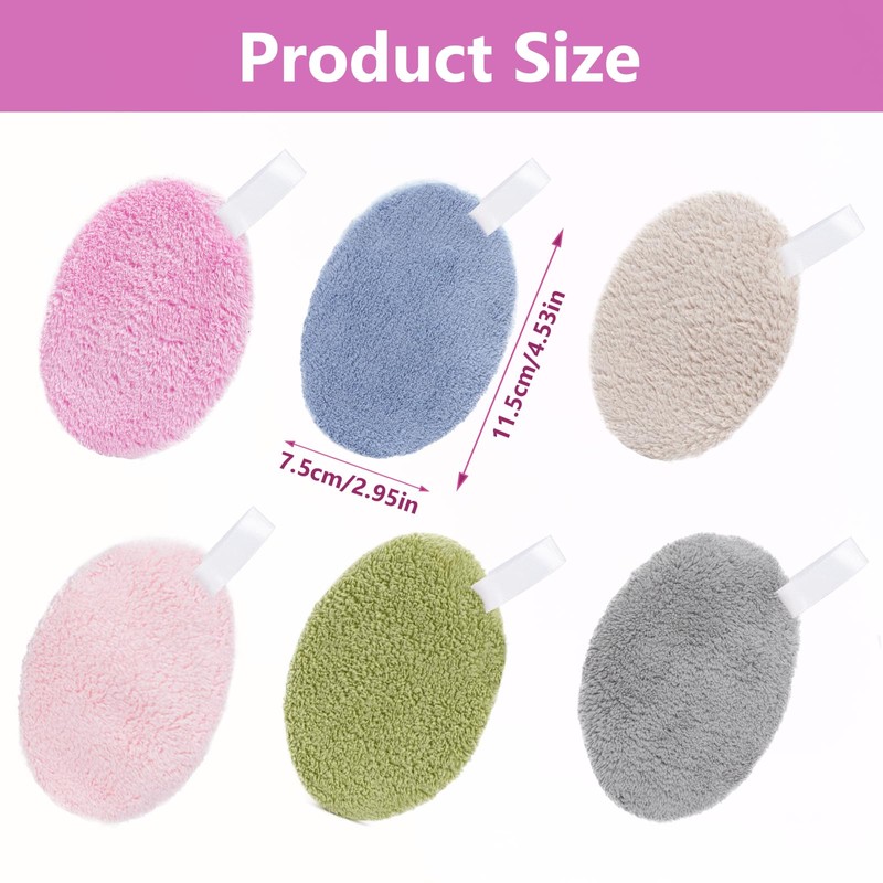 LOPHE 6 Pieces Washable Double Sided Oval Makeup Remover Pads