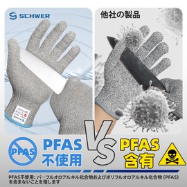 [Schwer] SlicePro ANSI A9 Cut Resistant Gloves, Food Grade, Reliable Cutting Gloves, Kitchen Meat Cutting, Oyster Shelling, Fish Fillets, Woodworking (1 pair, S)